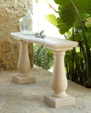 Double Pedestal Outdoor Console Table