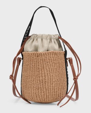 Woody Small Mifuko Basket Bag with Logo Webbing