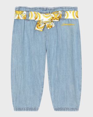 Girl's Paperbag Belted Pants, Size 12M-30M