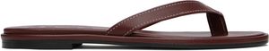 Aeyde Burgundy Melody Leather Toe-Post Flip-Flops