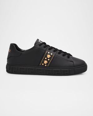 Men's La Greca Leather Low-Top Sneakers