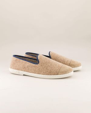 Angarde - Chausson homme laine, sable denim - Taille 46 - Beige
