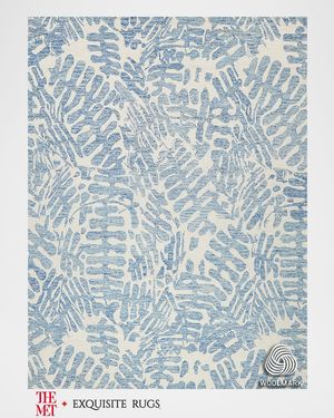 Botanica Hand-Tufted Light Blue/Ivory Rug, 6' x 9'