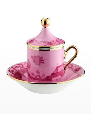 Empire-Style Coffee Cups & Saucers, Set of 2 - Pink