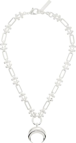 Marine Serre Silver Plated Moon Charm Necklace