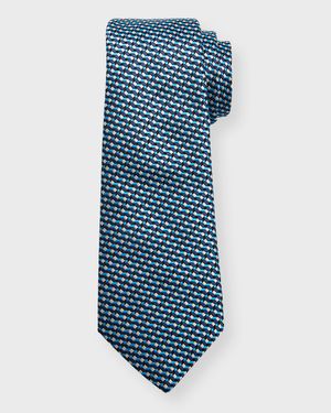 Men's Silk Jacquard Geometric Tie