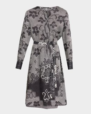 Michelle Floral Lace-Print Dress