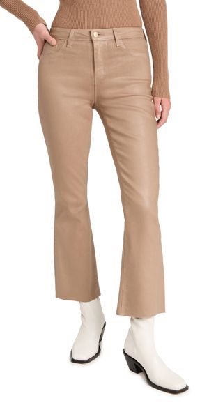 L'AGENCE Kendra Crop Flare Jeans Cappuccino Coated 28