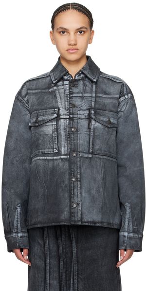Ottolinger Black Printed Denim Shirt