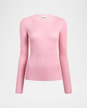 Mosi Silk Rib Long-Sleeve Top