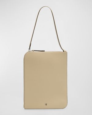 Zip Slim Leather Tote Bag