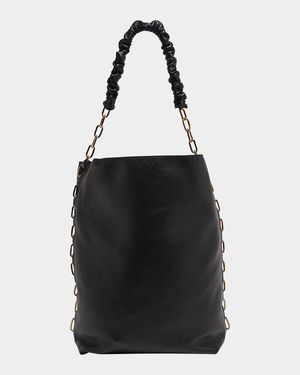 Chain Leather Tote Bag