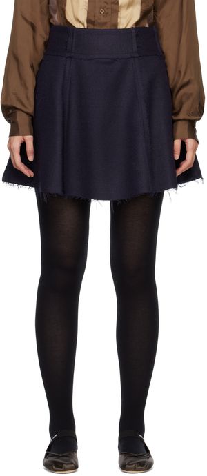 Edward Cuming Navy Reversed Miniskirt