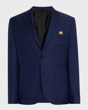 Men's Wool Single-Breasted Blazer