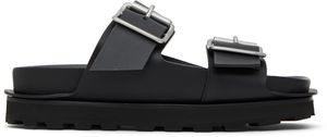 Jil Sander Black Pin-Buckle Slides