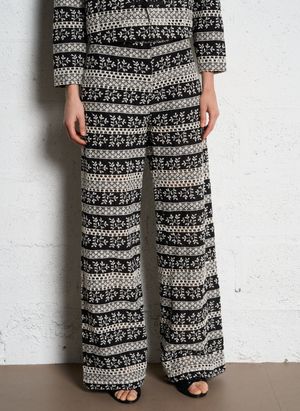 Sophie+lucie - Pantalon droit brodé - Taille 40 - Noir