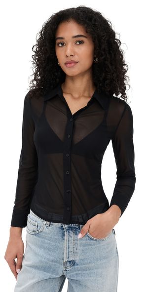 L'AGENCE Indiana Fitted Blouse Black L