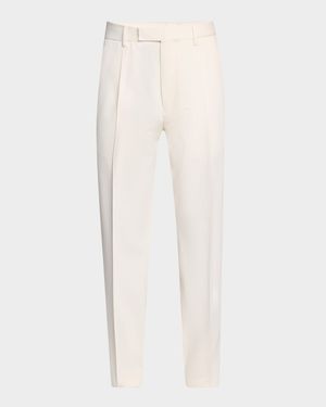 Men's Pleated Cotton-Wool Pants
