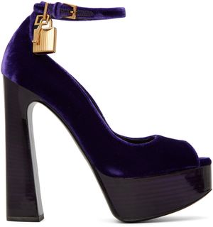 TOM FORD Purple Peep Toe Platform Heeled Sandals
