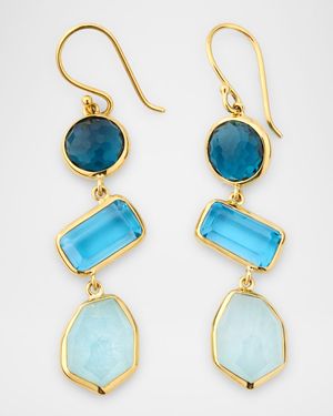 Rock Candy 3-Stone Mare Drop Earrings in 18K Gold