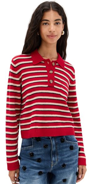 BAUM UND PFERDGARTEN Cori Sweater Crimson Red Stripe M