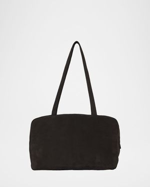Astra Bowling Shoulder Bag in Suede