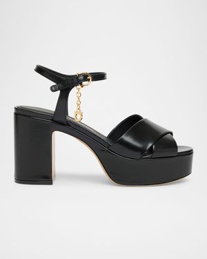 Savia Crisscross Gancini Charm Platform Sandals