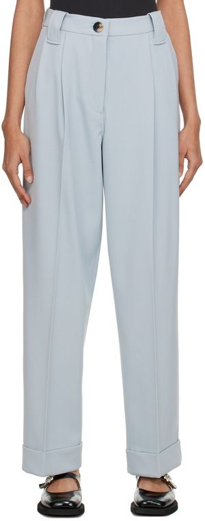 GANNI Gray Pleated Trousers