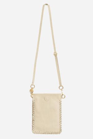 La Coque Francaise - Pochette bandoulière en cuir - Taille Unique - Beige