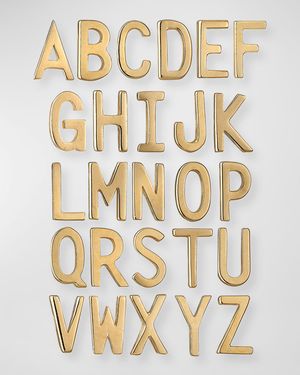 14k Gold Initial Stud Earring, Single