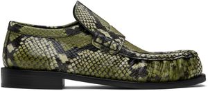 Dries Van Noten Green Leather Loafers