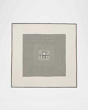 Centered Monogram Silk Square Scarf