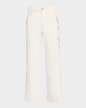 Getty Crochet-Trim Cropped Jeans