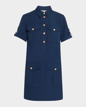 Lucca Short-Sleeve Cotton Shirtdress