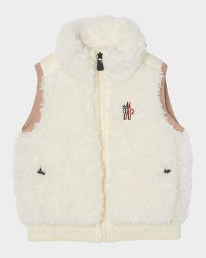 Girl's Teddy Fleece Down Vest, Size 8-10