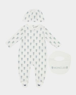 Boy's Footie, Hat, and Bib Gift Set, Size 0M-6M