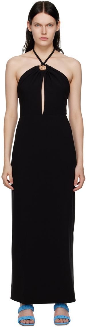 Staud Black Abigail Midi Dress