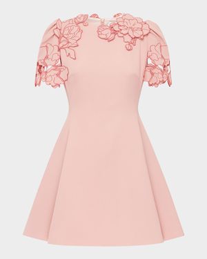 Elyse Applique Fit-&-Flare Mini Dress
