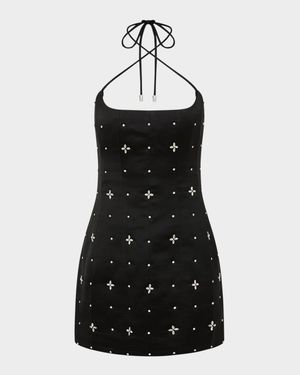 Eclipse Crystal-Embellished Halter Mini Dress