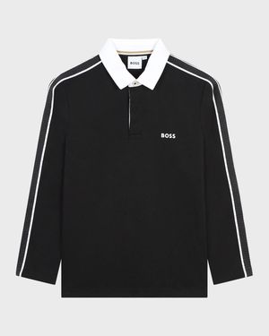 Boy's Logo-Print Polo Shirt, Size 6-12