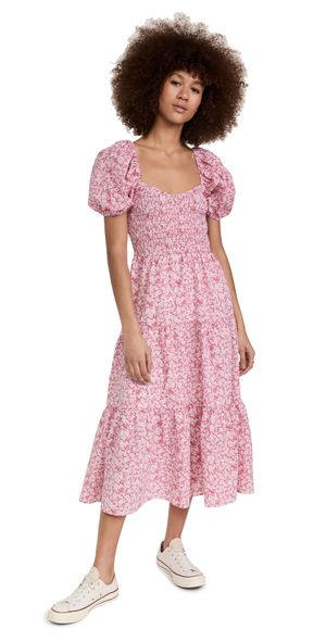 Moon River Smocked Dress Pink Multi S