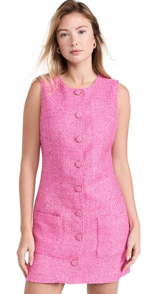 endless rose Sleeveless Tweed Mini Dress Berry S