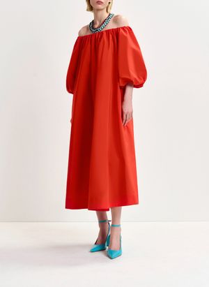 Essentiel Antwerp - Robe longue en fibres recyclées mélangées - Taille 2XL - Rouge