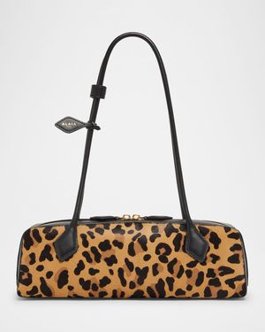 Le Teckel Medium Shoulder Bag in Leopard Calf Hair