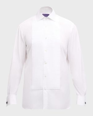 Men's Solid Poplin Aston Pleated Formal Dress Shirt