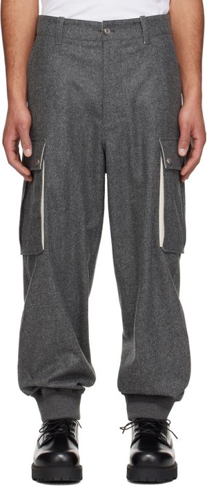 Givenchy Pantalon cargo gris en laine