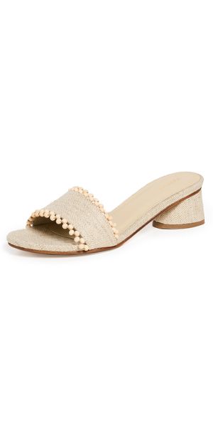 KAANAS Cairo Asymmetric Linen Heels Oat 10