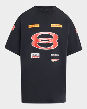 Men's Sponsor Logos Oversized Graphic T-Shirt
