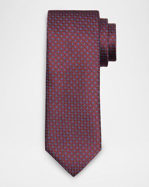 Men's Neat Micro-Geometric Silk Jacquard Tie