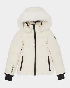 Girl's New Guyane Hooded Down Jacket, Size 8-10